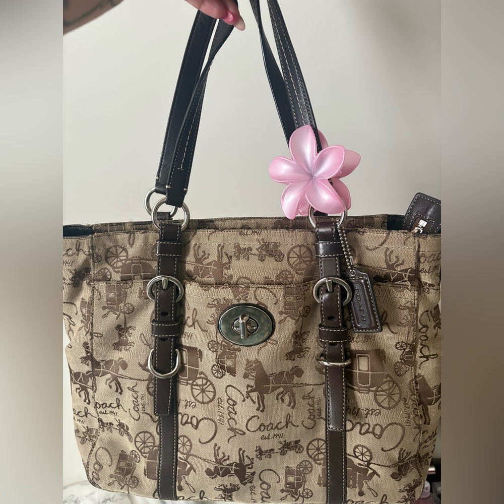 Coach Tan and Brown Signature Tote